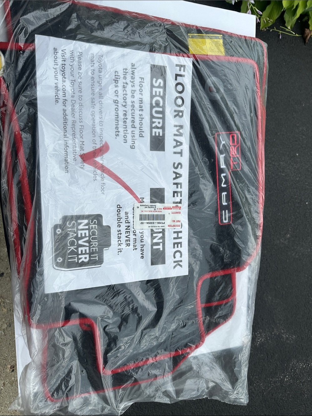 CAMRY TRD Floor Mats - Black with Red Trim 4PC